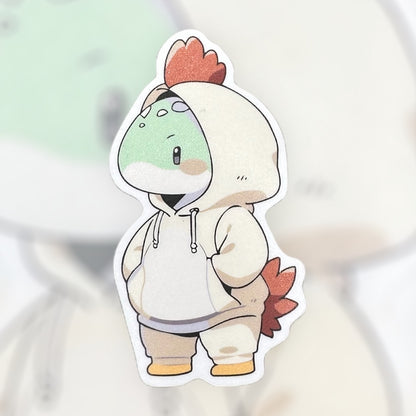 hooded chicken in disguise sticker