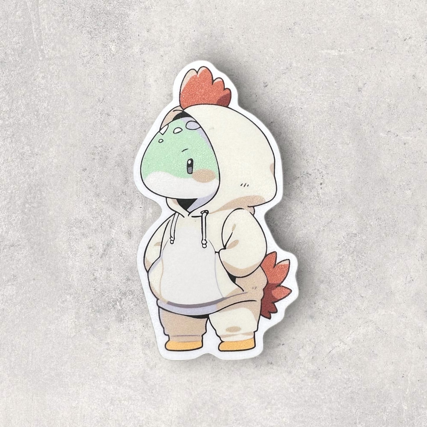 hooded chicken in disguise sticker