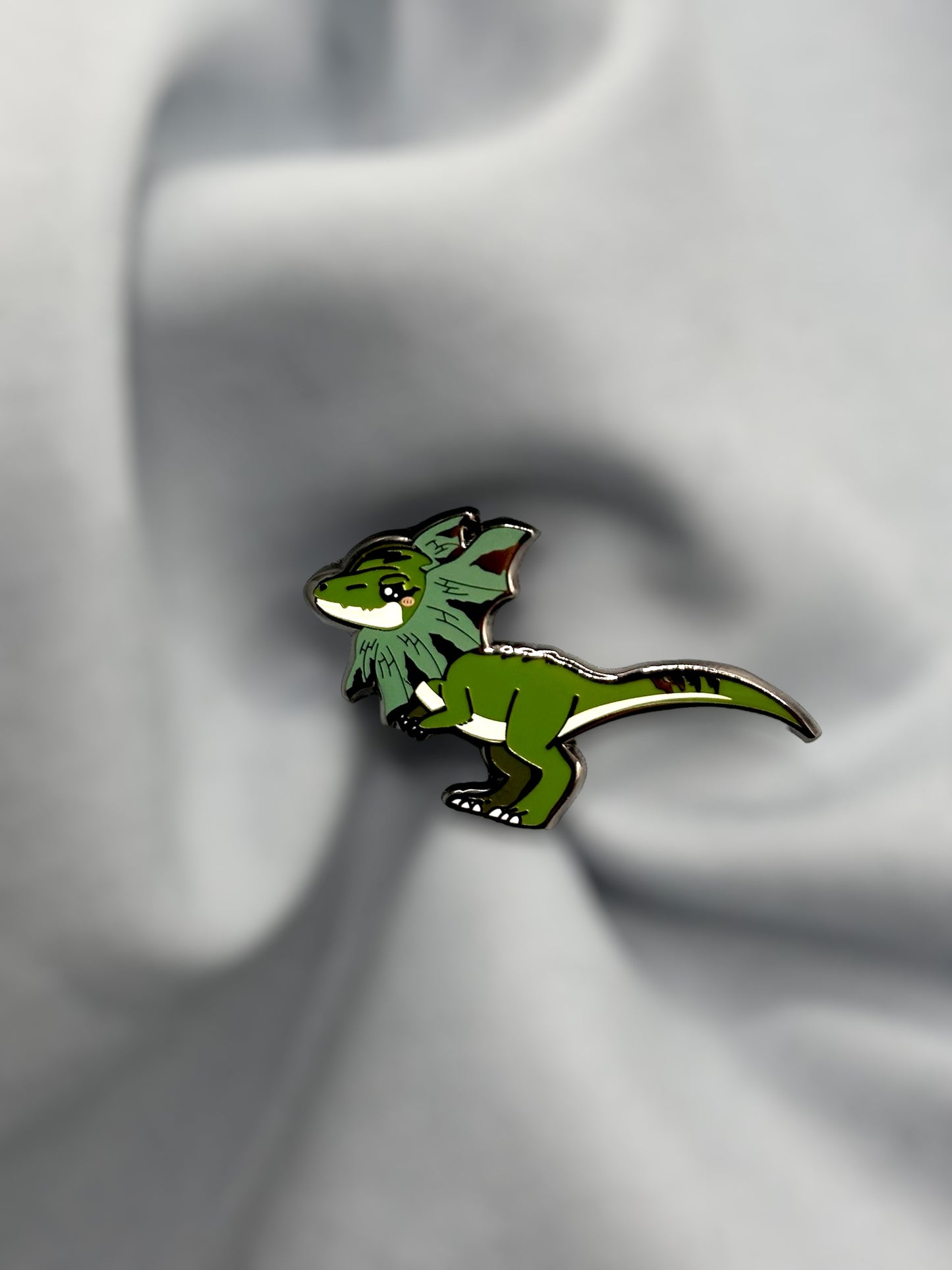 chibi dilophosaurus hard enamel pin