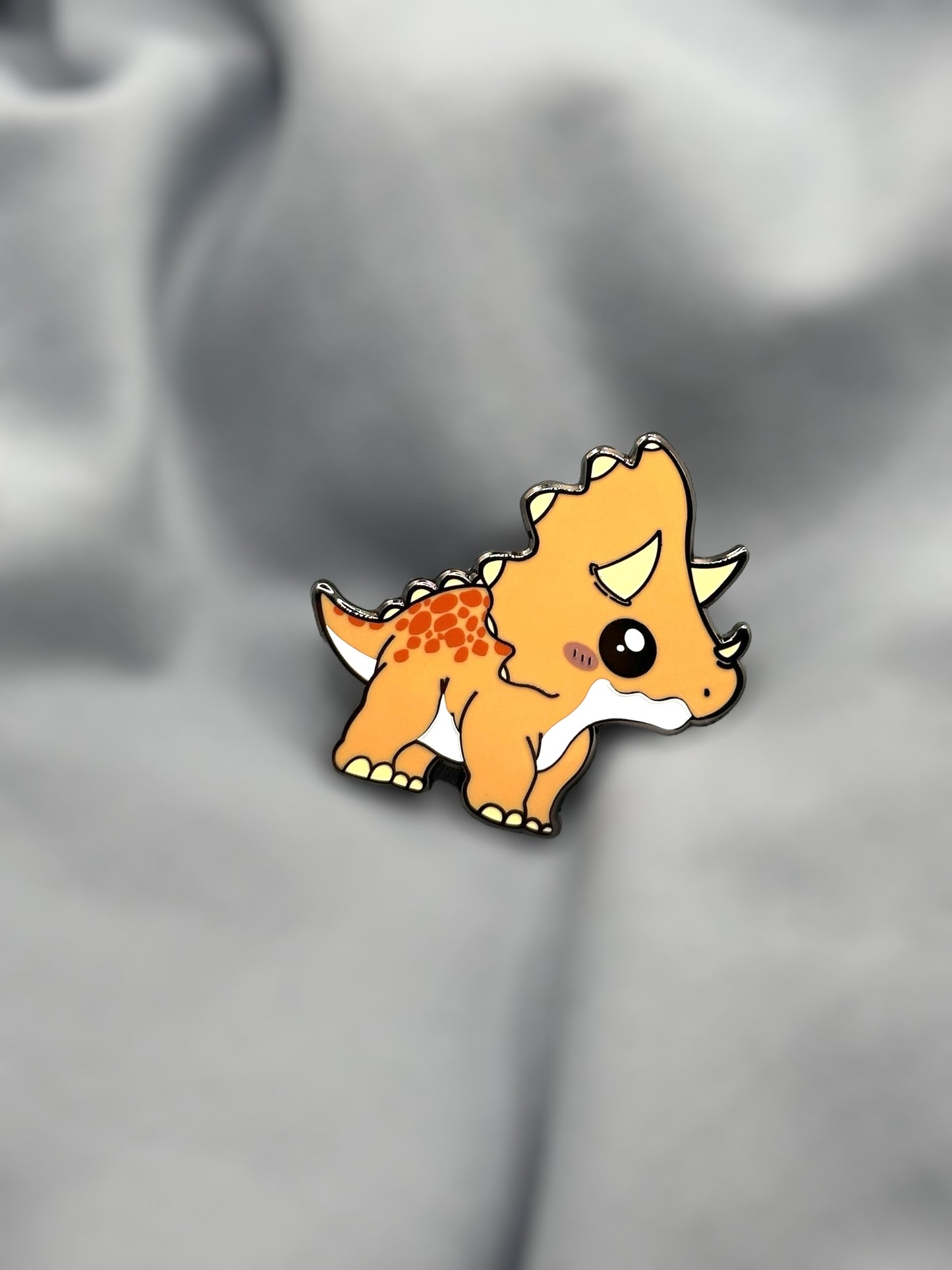 chibi triceratops hard enamel pin